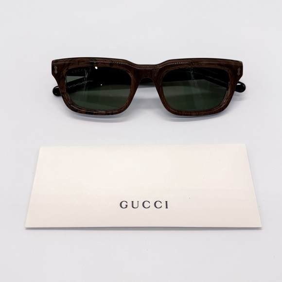 NEW GUCCI GG1524S 003 SQUARE BROWN BLUE UNISEX SUNGLASSES GUCCI - Picture 13 of 13